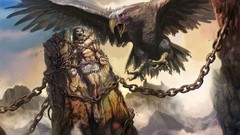 Rocks Eagles chains prometheus fantasy art greek mythology