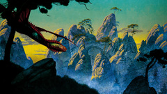 Roger Dean hunting dragon