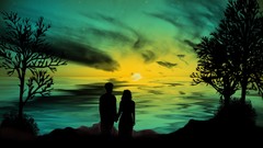 Romantic skyscapes Sea sunset