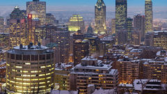 Rooftops city skyline night