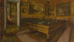 Room billiards French paintings artwork traditional art 