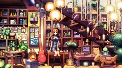 Room chairs Plants dress sitting Lamps Birdcage pumpkins 