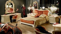 Room lights beds reflections interior design mirrors dresser 