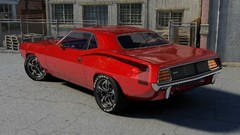 Room red tuning cars sports cars plymouth hemi barracuda 