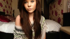 Room woman blue eyes self-portrait self shot