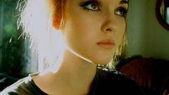 Room woman eyelashes lips neck brown eyes mirrors redheads teen