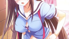 Room woman interior Anime skirts blush long hair anime girls 