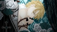 Roses Anime white flowers curtains thorns yellow eyes anime boys