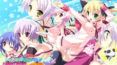 Roses white hair blondes blue hair anime girls green eyes 