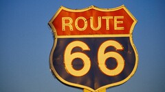route 66 signs Simple Background numbers blue background USA