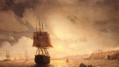 Row boats artwork sail