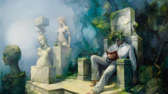 Ruins fantasy art statues