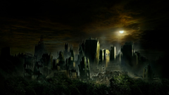 Ruins post-apocalyptic cities