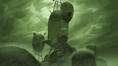 Ruins rain fantasy art