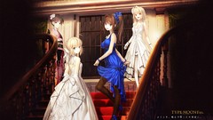 Saber anime girls fate stay night kara no kyoukai ryougi shiki 