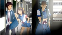 Sad crying suzumiya haruhi green hair kyon the melancholy of 