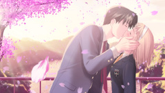 Sakura kissing couple Anime