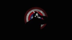Salute black background silhouettes shields superheroes captain 