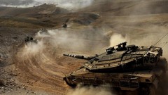 Sand dust israel tanks merkava iv