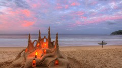 Sand lighting Australia Beaches Castles surfers sand castle