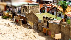 Sand power lines tilt-shift