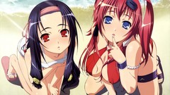 Sand red eyes Beaches anime girls blue eyes sanada yukimura 