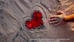 Sand red love heart think