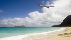 Sand Sea clouds Aircraft Journey Beaches boeing 747 skyscapes