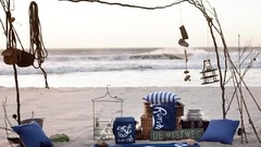 Sand Sea water ocean calm food morning picnic harmony drinks 