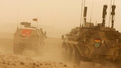 Sand War dust patrol German vehicles NATO Afghanistan apc 
