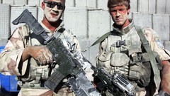 Sand War Guns dust fight soldiers military sweden patrol 