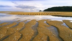 Sand water New Zealand Islands south reflections ripples 