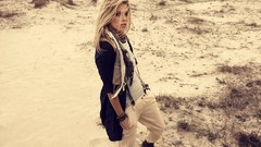 Sand woman outdoors blondes models masha novoselova