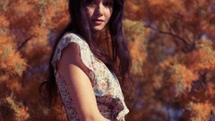 Sand woman outdoors models photo shoot black hair Michael 