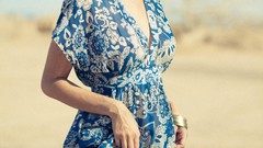 Sand woman outdoors models photo shoot black hair Michael 