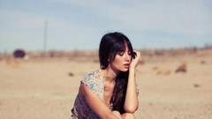 Sand woman outdoors models photo shoot black hair Michael 