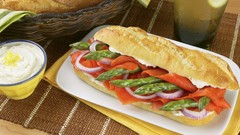 Sandwiches food onions asparagus