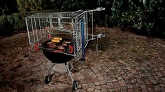 Sausages food corn hood meat artwork shopping carts barbecue 