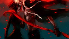 Scarfs anime girls flower petals fuyumine naoto artwork Dogs: 