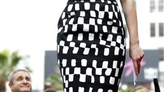 Scarlett Johansson Actress blondes skirts short hair open mouth 