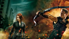 Scarlett Johansson jeremy renner Black Widow Hawkeye artwork 