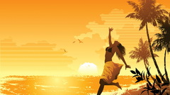 Scene vector Babes beach