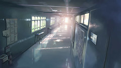 School Makoto Shinkai hallway