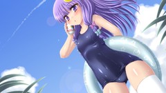 School swimsuits touhou purple