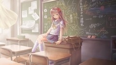 School uniforms classroom blackboards