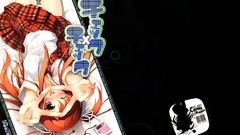 School uniforms twintails lying