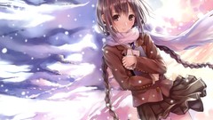 Schoolgirls skirts long hair anime girls braids kazuharu kina