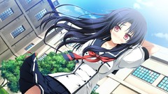 Schoolgirls skirts long hair seifuku black hair makoto yuuki 