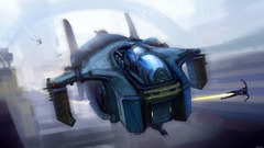 Science fiction airship Hideyoshi