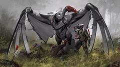 science fiction artwork cyborg futuristic mecha turkey vulture